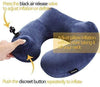 Metene Inflatable Travel Pillow Soft Velvet Neck Support Pillows for Airplanes Car and Home Washable